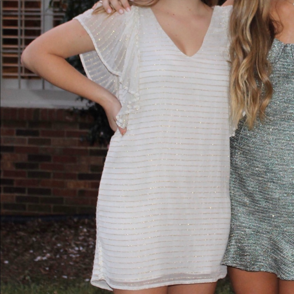 Gold and white dress